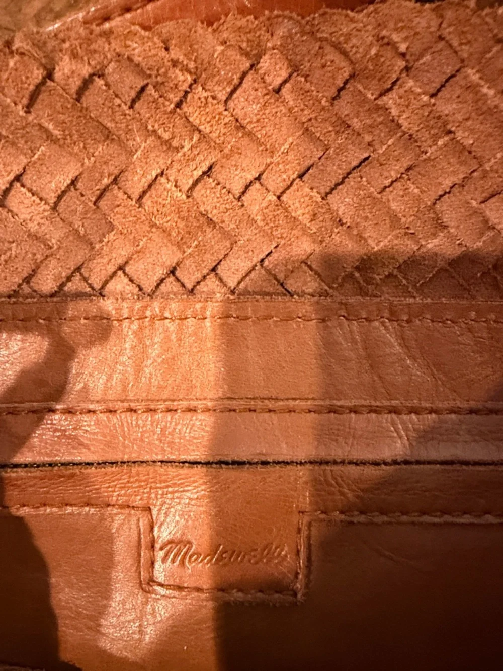 Woven Leather Madewell Tote Bag in Cognac - Picture 13 of 13